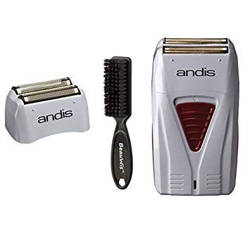 Andis Cordless Men’s Long Lasting Lithium Battery Titanium Foil Shaver Bundled with Replacement Foil Assembly and a BeauWis Brush