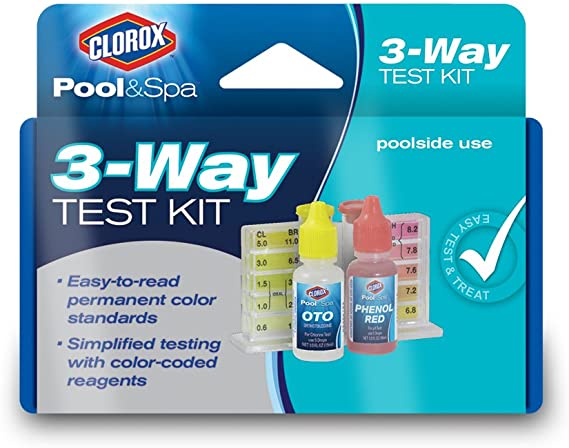 CLOROX Pool&Spa 70000CLX 3-Way Test Kit, Blue