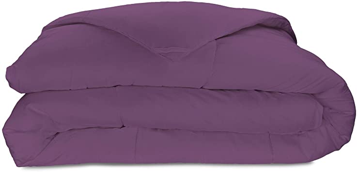 Cosy House Collection Luxury Bamboo Down Alternative Comforter - Plush Microfiber Fill - Machine Washable Duvet Insert - Purple - Twin/Twin XL
