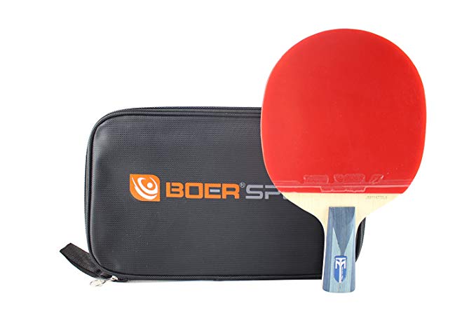 Professional Table Tennis Racket Carbon Fiber Advanced Trainning Ping Pong Paddle with Carrying Bag