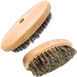 Beard Brush for Men - Made of Round Bamboo Wood with 100 Authentic Boar Bristles for Your Facial Hair - Works on Dry and Wet Beards - Great to Use with Oil or Balm for a Healthy and Complete Look