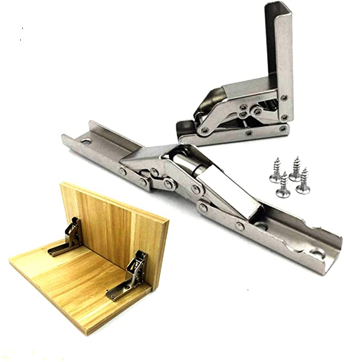 2pcs Stainless Steel 90 Degree Folding Shelf Hinge Bracket Hidden Table Holder Hinge Furniture Accessories Folding Shelves