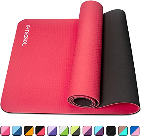 arteesol Yoga Mat, Anti-Tear Eco Friendly Exercise Mat, Non-Slip 6mm Thick Large Fitness Mat with Carry Straps, Premium for Pilates, Fitness, Women and Men 183 cm x 61 cm x 6 mm