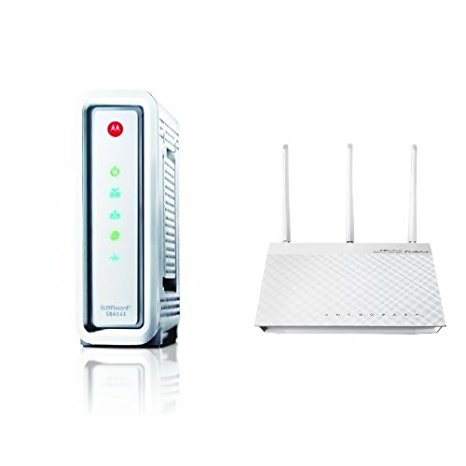ARRIS / Motorola SurfBoard SB6141 DOCSIS 3.0 Cable Modem and ASUS RT-N66W Dual-Band Wireless-N900 Gigabit Router