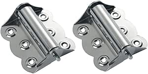 2 Pcs Stainless Steel Screen Door Hinges Hardware Spring Loaded Hinge, Silver