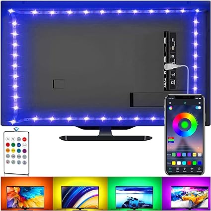 LED Strip Lights for TV, USB TV Backlight Kit with Remote, APP Control Sync to Music, 5050 RGB Smart LED Bias Lighting for HDTV (2m for 32"-60" TV)