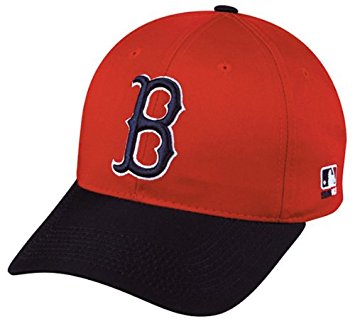 MLB Cooperstown ADULT Boston RED SOX Red/Navy Hat Cap Adjustable Velcro TWILL Throwback