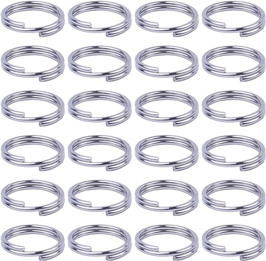 BronaGrand 200 Pieces 10mm Silver Split Rings Round Edge Key Chain Rings Double Loops Jump Rings for Jewellery and Crafts Making