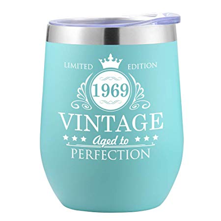 50th Birthday Gifts for Women - Funny Gifts for 50th Birthday Women Mom Wife Her - Party Decorations Supplies Cups-12oz Stainless Steel Insulated Tumbler with Lid