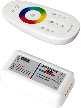BZONE RF LED Remote Controller, 2.4GHz Wireless RF Touch LED RGB Dimmer Controller for 5050 3528 RGB LED Strip Light 12V/24V