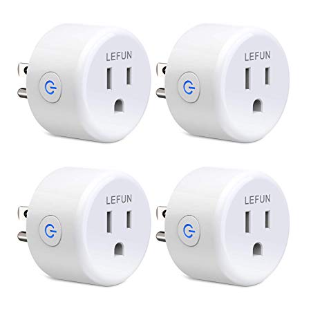 [New Version] Smart Plug, LeFun WiFi Outlet Grouping Control (4-Pack) Works with Alexa Google Assistant and IFTTT, No Hub Required, App Remote Control Smart Outlet Plug Timer Schedules, FCC ETL