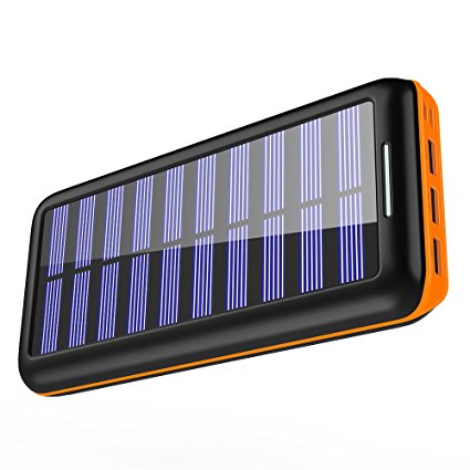 Solar Charger KEDRON Portable Charger 22000mAh External Battery Pack with Dual Input Port & 3 USB Output Power Bank Battery Charger for iPhone, iPad, Samsung Galaxy, Android Phones and Other Devices