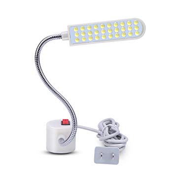 Sewing Machine Light LED 30 LED Multipurpose Portable Worklight Flexible Gooseneck Lamp, with Magnetic Mounting Base, Bright Light for Sewing Machines, Lathes, Drill Presses, Workbenches