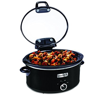 Crockpot SCCPVM600H-BI Metallic Cooker with Hinged Lid, 6 quart, Black