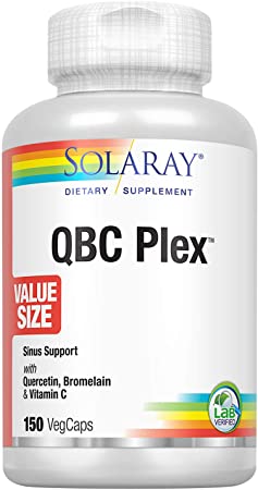 Solaray QBC Plex | Quercetin & Bromelain Plus Vitamin C | Year Round Immune Function & Respiratory Health Support | Non-GMO & Vegan (150 CT)