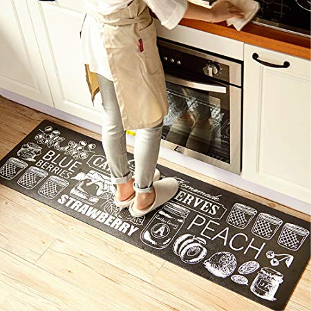 Ustide Classic Anti-Fatigue Kitchen Comfort Chef Floor Mat, 17.7x70.9?, Linen Cardinal Stain Resistant Surface with 1.4cm Thickness Gel Core for Health and Wellness