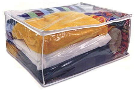 Heavy Duty Vinyl Blanket Storage Bag Jumbo Clothes Bag 11"x25"x21"