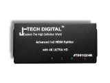 J-Tech Digital JTD01024K J-Digital Most Advanced 2 Ports HDMI 1X2 Powered Splitter Support Ultra HD 4K 3840 A 2160 Resolution and 3D