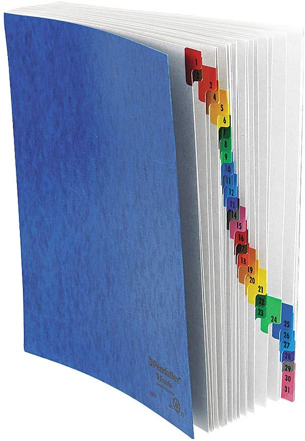 Pendaflex 11013 Expanding Desk File, 1-31, Letter, Acrylic-Coated Pressboard, Blue