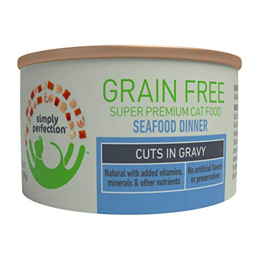 Simply Perfection Super Premium Grain Free Seafood Dinner-Cuts 72Oz Case, 24 Cans