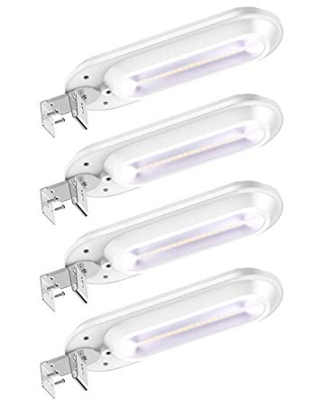 Dyxin Solar Deck Lights Outdoor Waterproof 18 LED Solar Gutter Lights for Yard Walkways Stairs Patio Pathway Step Driveway (Cool White, 4 Pack)