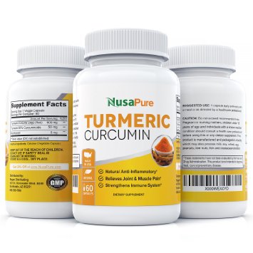 Turmeric Curcumin with Bioperine Black Pepper 600mg Natural Anti Inflammatory Tumeric Premium Turmeric Capsules Natural Joint Pain Relief Supplement No Fillers or Additives