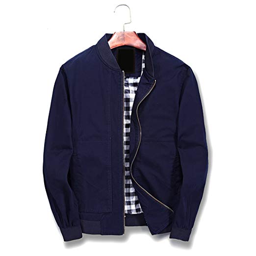 Nantersan Mens Bomber Jacket Cotton Softshell Sportswear Lightweight Slim Jacket Coat