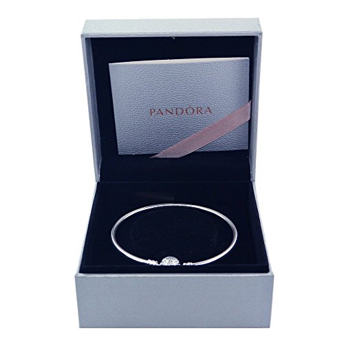 Pandora Unique Snowflake Clasp Ltd Edition Bangle Clear CZ USB796619/7.5 in