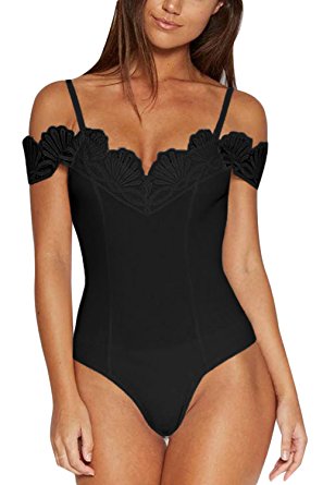 J&Design JomeDesign Women Black Sheer Mesh Long Sleeve Jumpsuit Bodysuits