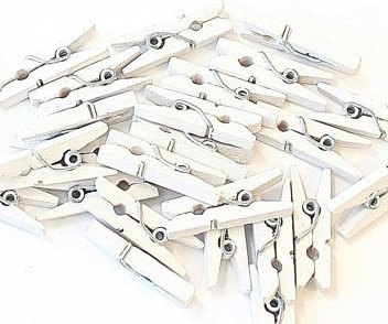 Mini Clothespins Craft Boutique, Wood Pack, Wooden Pins for Scrapbooking Wood Crafts (200 1in White Pins)