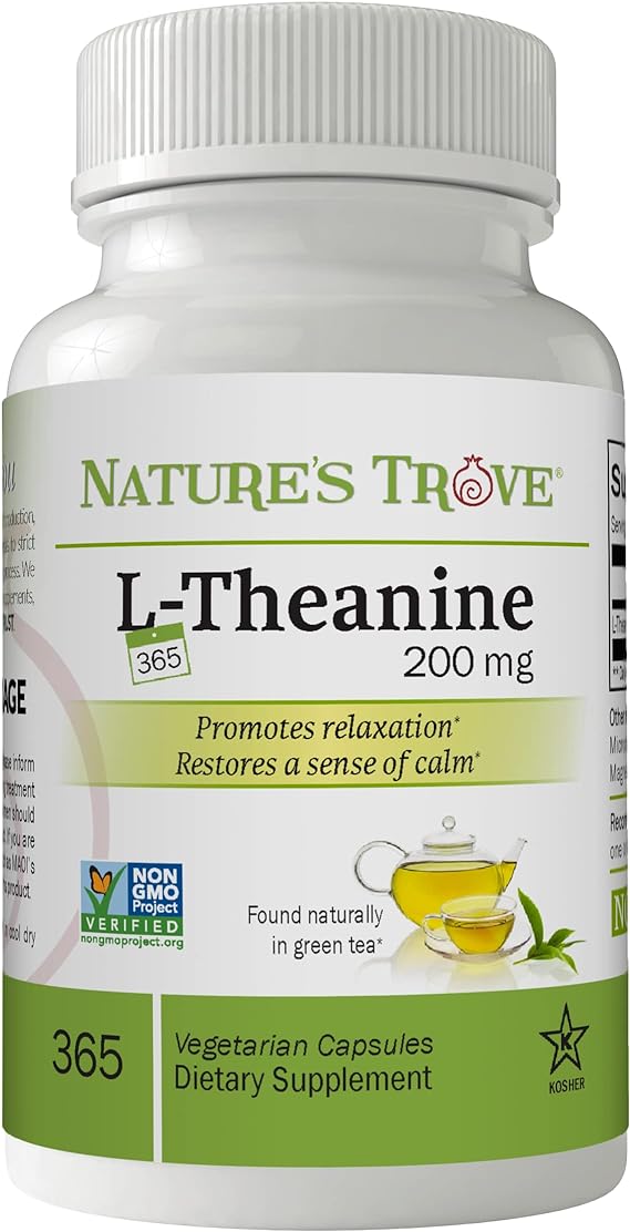 L-Theanine 200mg Super Value Size - 365 Vegetarian Capsules