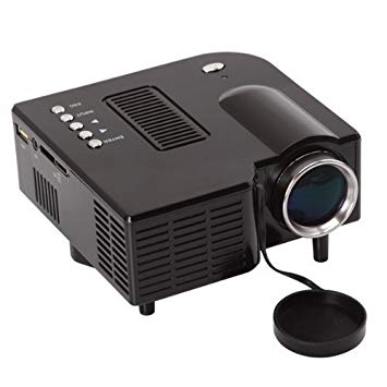 Rienar Projector 80 Ansil Lumens Multimedia LED LCD Portable Black Projector with Music Photos Videos Compatible with Smart Phone for Iphone 4/4s,ipad,samsung Galaxy I9300,n7000,i9100, Support Hdmi & VGA Interface