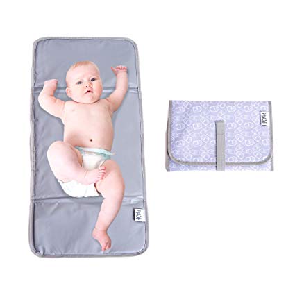 Baby Portable Changing Pad | Fully Padded for Baby's | Foldable Large Waterproof Mat | Travel Mat Station for Toddlers Infants & Newborns (Grey)