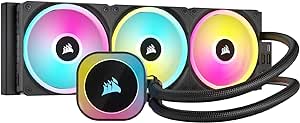 CORSAIR iCUE Link H150i RGB Liquid CPU Cooler - 360mm AIO - Ventilateurs QX120 RGB - Convient à Intel LGA 1700, AMD AM5 - Hub Système iCUE Link Inclus - Noir