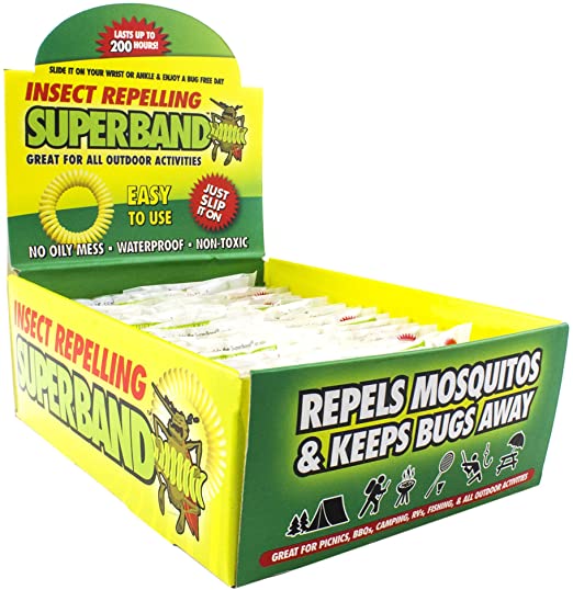 Superband Regular (50 Pack) - Neon color - Insect Repelling Bracelet- Individually Wrapped - All Natural Mosquito Repellent - 200 Hours Protection