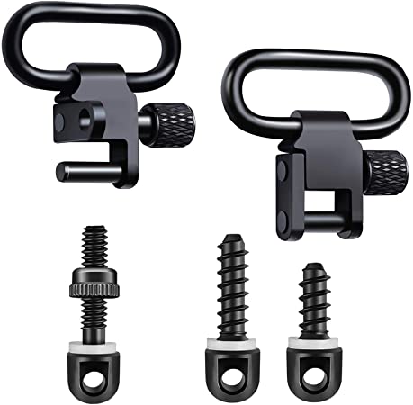 Anovo QD Sling Swivels, Set of 2 Quick Detachable Sling Swivels Tri-Lock System Mount with 3 Pieces Sling Swivel Studs