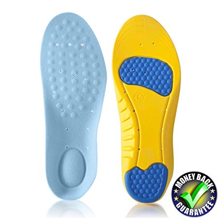 Dr.Koyama Arch Support Insoles for Flat Feet, Low Arch Pain Relief, Plantar Fasciitis, Shock Absorption Running Shoe Inserts US Men 8-12 Women 10-14