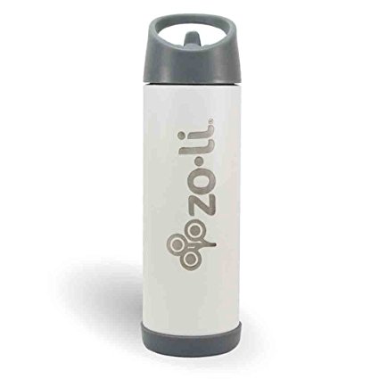 ZoLi Pow Pip Insulated Straw Bottle 18 oz -White