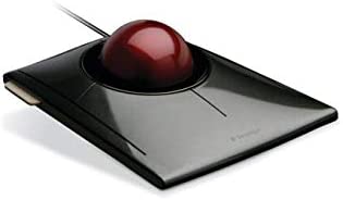 Kensington SlimBlade Trackball - Boule de commande - droitiers et gauchers - Laser/optique - 4 boutons - filaire - USB - Rouge Rubis, Argent métallique