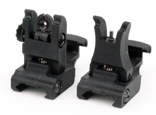 Front and Rear Sight for AR-15 M16 Flat Top Rifles Low Profile Flip-Up Sight Set