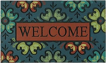 CHICHIC Door Mat Welcome Mat 18x 30 Inch Front Door Mat Outdoors for Home Entrance Outside Entry Way Doormat, Heavy Duty Non Slip Rubber Back Low Profile, Flower Welcome