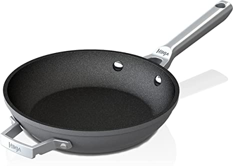 Ninja C50020 Foodi NeverStick Premium 8-Inch Fry Pan, Anti-Scratch Nest System, Slate Grey