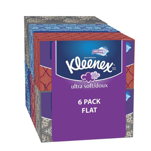 Kleenex Ultra Soft & Strong Facial Tissues, Medium Count Flat, 170 ct, 6 Pack