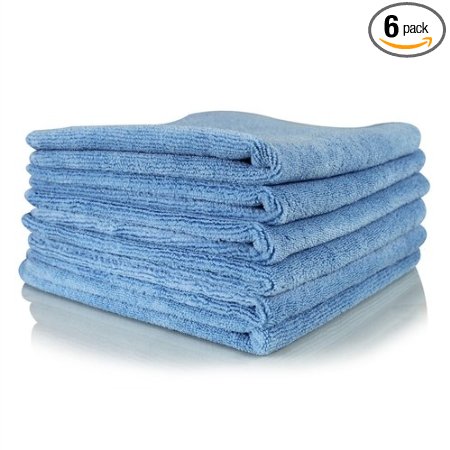 Chemical Guys MICMBLUE06 Workhorse Professional Grade Microfiber Towel, Blue (16 in. x 16 in.) (Pack of 6)