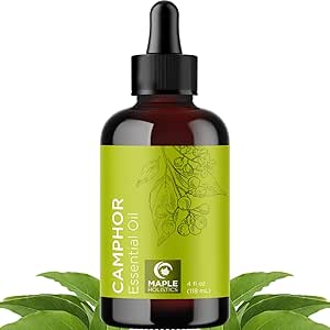 Pure Undiluted Camphor Essential Oil - 100% Pure Camphor Oil for Aromatherapy and Beauty DIYs Great for Soothing Skin and Clearing Chest - Outdoor Diffuser Oil for Patios and Porches (4 Fl Oz)