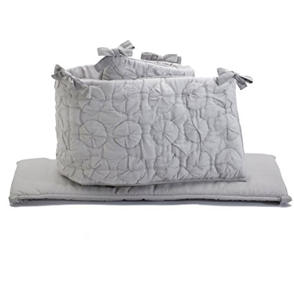 Grey Pinwheel Cotton Crib Bumper - Voile Collection