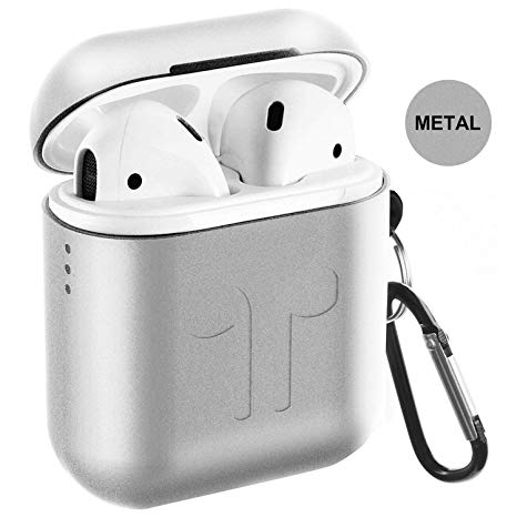 Metal Airpods Case 2019 Newest Full Protective Skin Cover Accessories Kits Compatible Airpods Charging Case Ultra Lightweight Dustproof Scratchproof Case-Grey