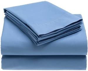 Knit Jersey 100% Cotton 3 PC Twin XL Sheet Set Soft and Comfy - Twin Extra Long, 15" Deep Pocket, 39" x 80" Great for Dorm Room, Hospital and Split King Dual Adjustable Beds (Light Blue)
