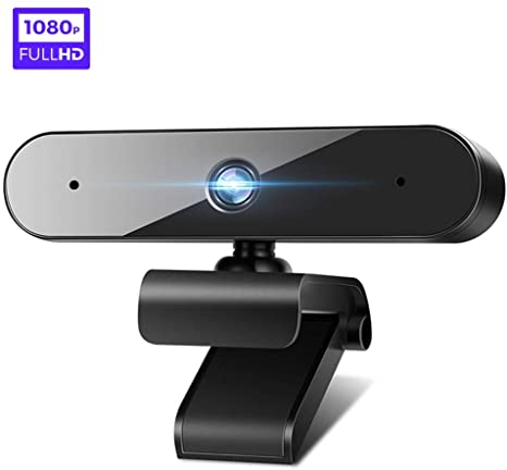Webcam with Microphone for Desktop, HD Webcam 1080P Streaming Video Web Camera with Stereo Dual and 360-Degree Rotating Viewing Angle, USB Camera with Facial-Enhancement Technology (Black-Newest)