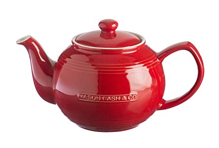 Mason Cash High-Gloss Stoneware Teapot, 6-Cup / 1100 ml, Red